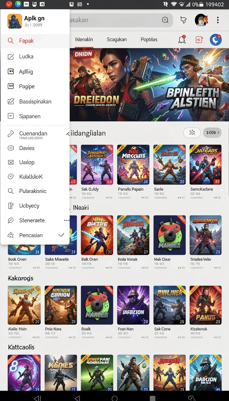 Tampilan utama aplikasi rejekihub App APK Terbaru yang intuitif dan efisien.